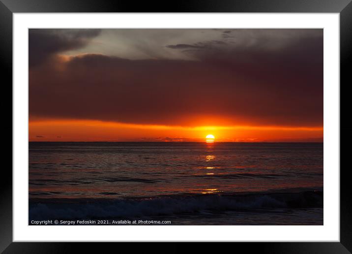 Sunset over a sea. Framed Mounted Print by Sergey Fedoskin