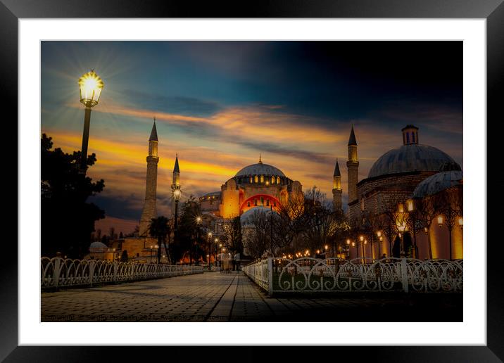 Hagia Sophia (Ayasofya). View from the Sultan Ahmet Park. Istanb Framed Mounted Print by Sergey Fedoskin