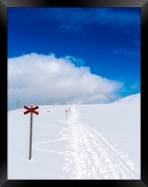 Road in the snow Framed Print by Hamperium Photography