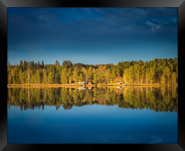 Reflections on the lake Framed Print by Hamperium Photography