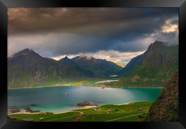 Hiking on the Lofoten Framed Print by Hamperium Photography
