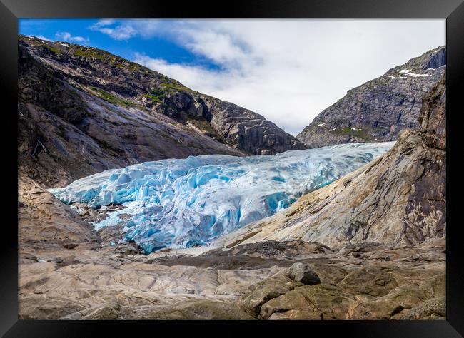 Glacier, Nicardsbreen, in Norway. Framed Print by Hamperium Photography