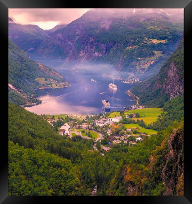 Geiranger in Norway Framed Print by Hamperium Photography