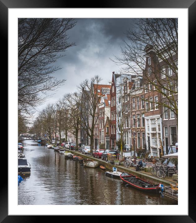 Canals of Amsterdam Framed Mounted Print by Hamperium Photography
