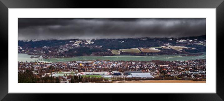 Panorama of Lillehammer in Norway Framed Mounted Print by Hamperium Photography