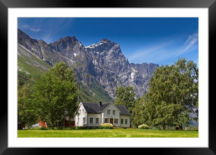 House in the Norwegian mountains Framed Mounted Print by Hamperium Photography