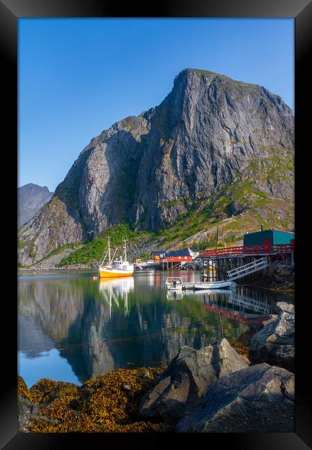 Fishing boat on the Lofoten Framed Print by Hamperium Photography