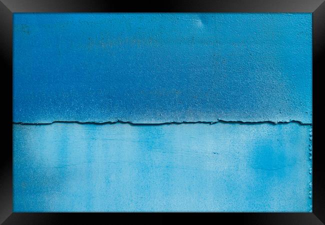 Blue metal texture with scratches. Framed Print by Tartalja 