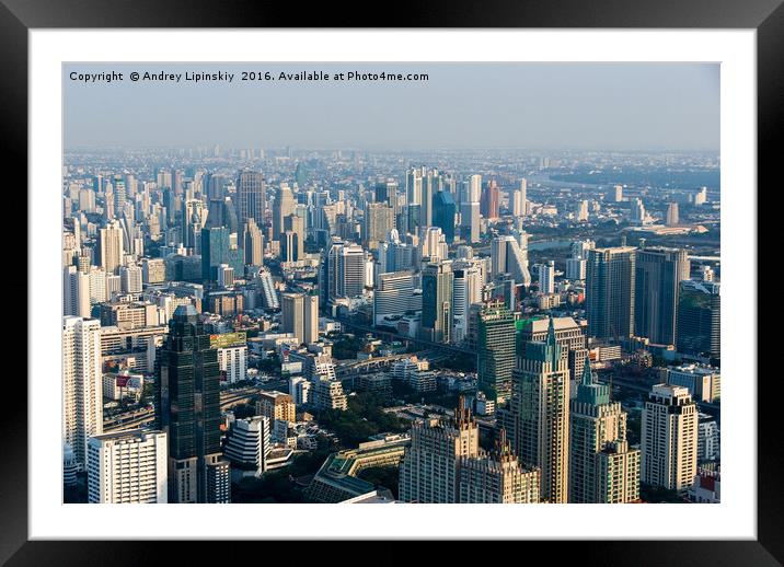 Views of Bangkok Baiyoke Sky Framed Mounted Print by Andrey Lipinskiy