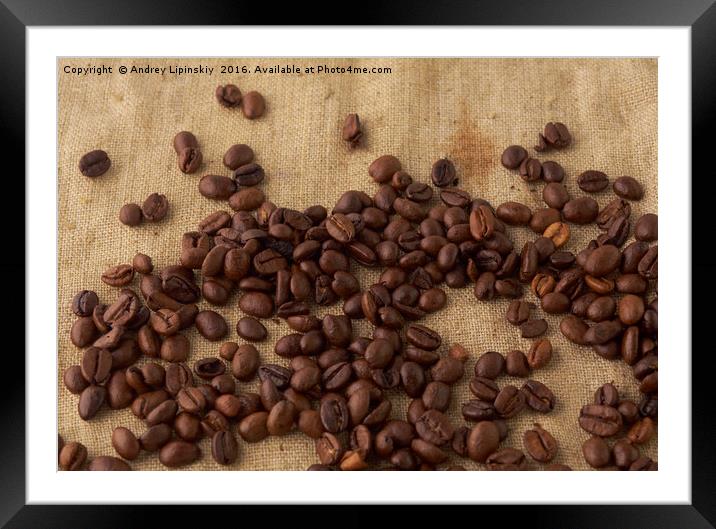 scattered coffee bean Framed Mounted Print by Andrey Lipinskiy