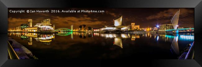 Salford Quays, Lowry, Imperial War Museum Panorama Framed Print by Ian Haworth