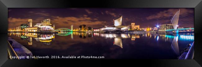 Salford Quays, Lowry, Imperial War Museum Panorama Framed Print by Ian Haworth