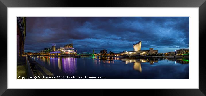 Salford Quays, Imperial War Museum, Quays Theatre Framed Mounted Print by Ian Haworth