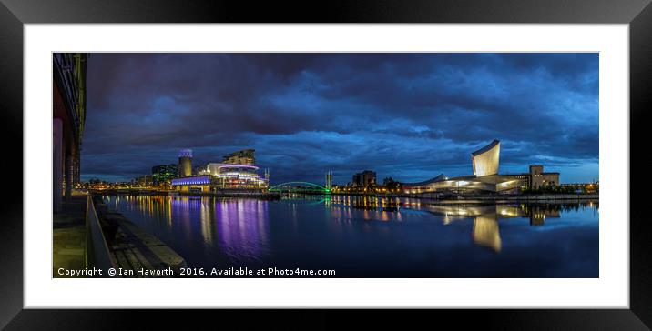 Salford Quays, Imperial War Museum, Quays Theatre Framed Mounted Print by Ian Haworth