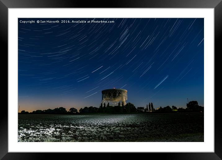 Jodrell Bank Star Trails Framed Mounted Print by Ian Haworth