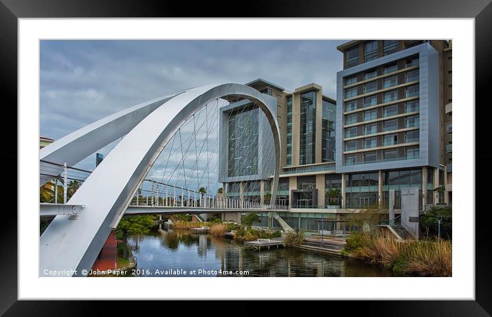 SUSPENSION BRIDGE Framed Mounted Print by John Paper