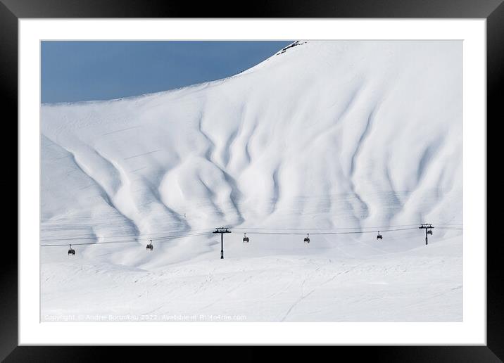 Snowy slopes Framed Mounted Print by Andrei Bortnikau