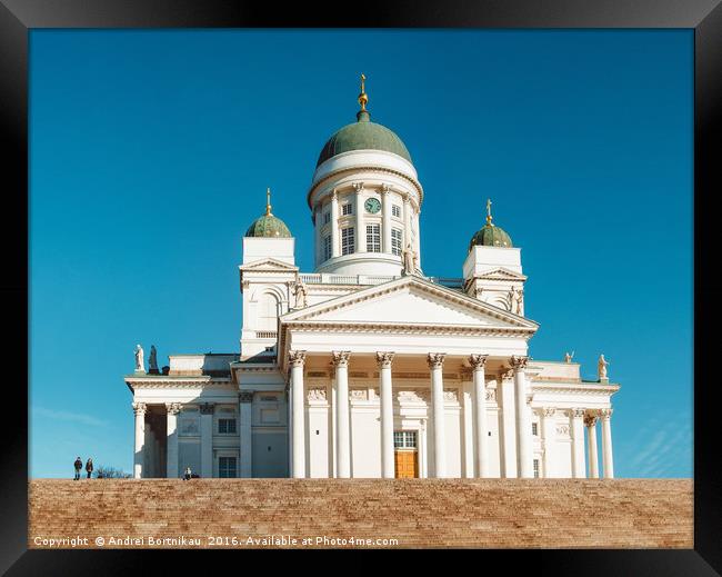 Helsinki Cathedral St Nicholas Church in Helsinkii Framed Print by Andrei Bortnikau