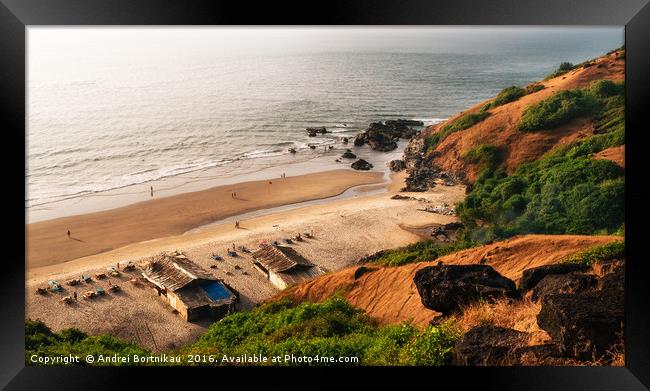 Chapora beach close to Vagator. North Goa, India Framed Print by Andrei Bortnikau