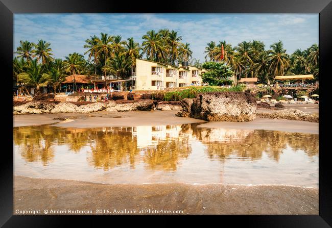 Guesthouse on the shore of Arabian Sea in Goa Framed Print by Andrei Bortnikau