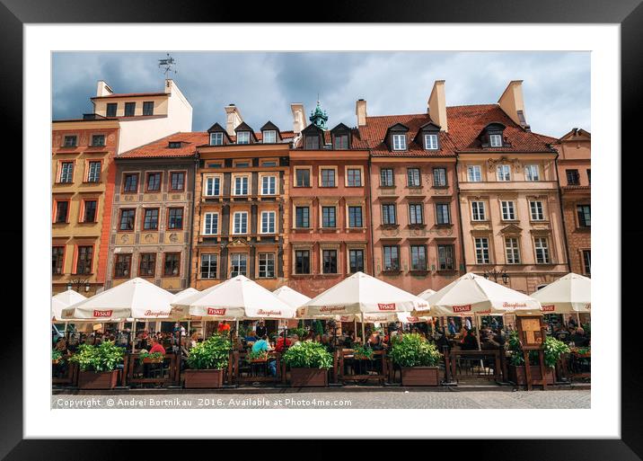 Old town Market square in Warsaw, Poland Framed Mounted Print by Andrei Bortnikau