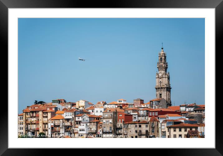 Porto cityscape with Clerigos tower, Portugal Framed Mounted Print by Andrei Bortnikau