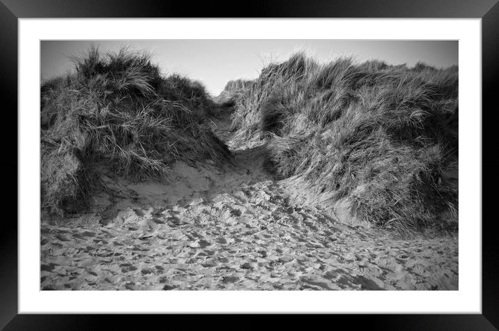 Sand Dunes at Croyde Framed Mounted Print by patricia cannock