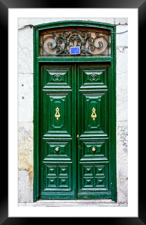 Green wooden door Framed Mounted Print by Igor Krylov
