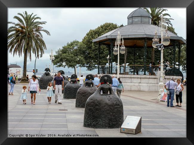 Sculptures in Santander Framed Print by Igor Krylov