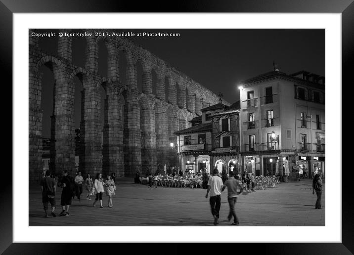 Street cafe in Segovia in the evening Framed Mounted Print by Igor Krylov