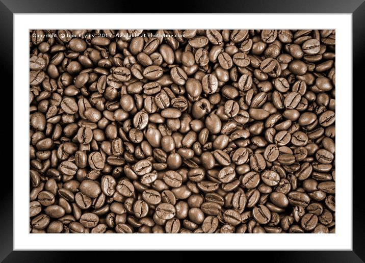 Coffee beans background Framed Mounted Print by Igor Krylov