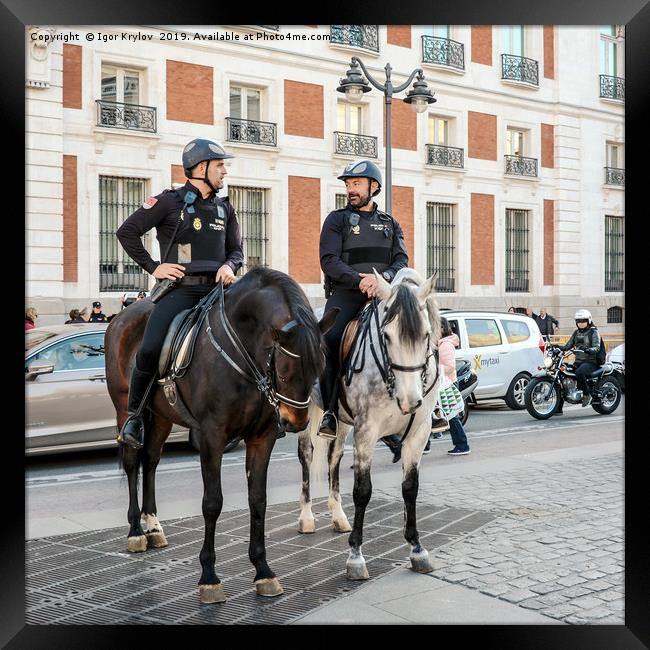 Policia on horse Framed Print by Igor Krylov