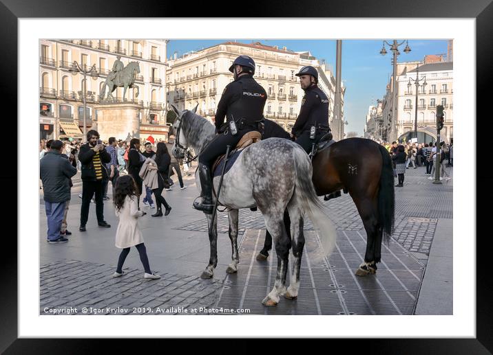 Policia on horses Framed Mounted Print by Igor Krylov
