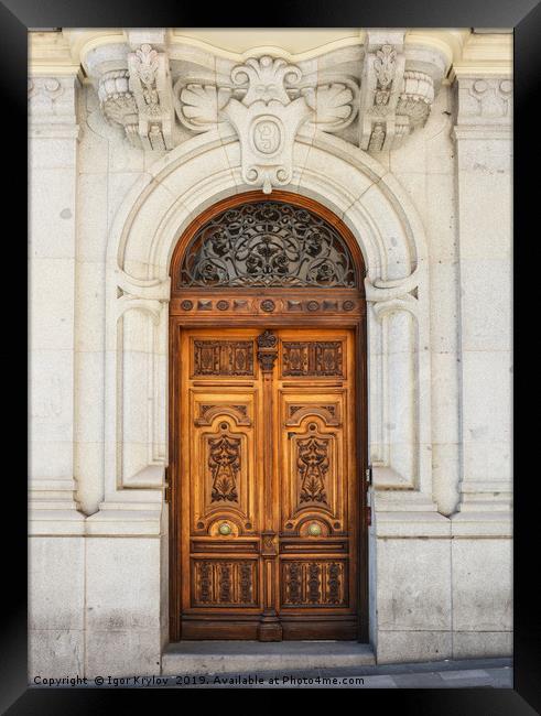 Old Door in Madrid Framed Print by Igor Krylov