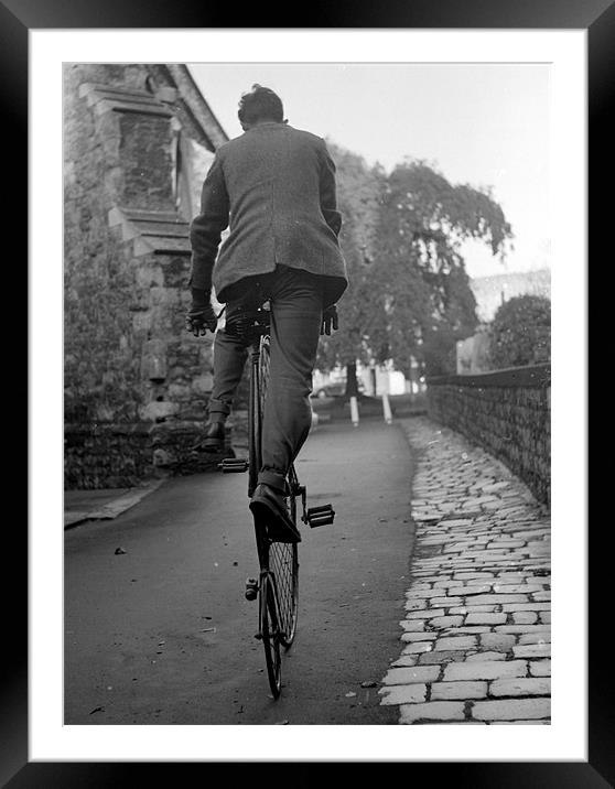 Conquering the Classic Penny Farthing Framed Mounted Print by David Pankhurst