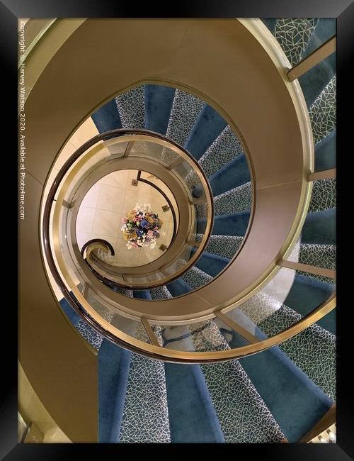 The spiral staircase  Framed Print by Harvey Watson