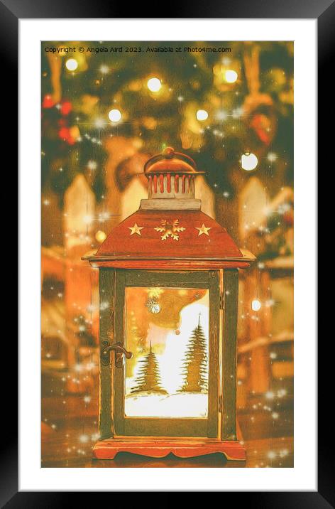 Christmas Lantern. Framed Mounted Print by Angela Aird