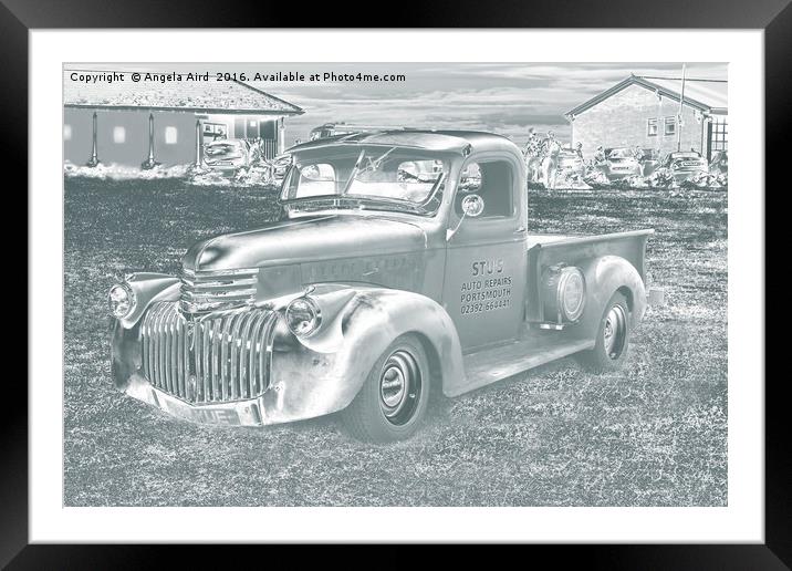 Vintage Truck. Framed Mounted Print by Angela Aird