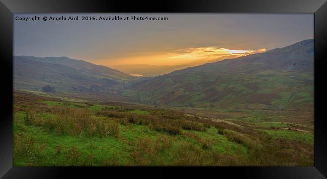 Cumbrian Sunset. Framed Print by Angela Aird