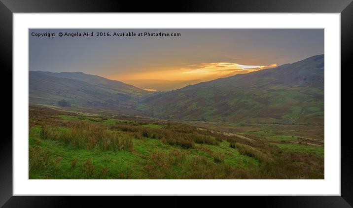 Cumbrian Sunset. Framed Mounted Print by Angela Aird