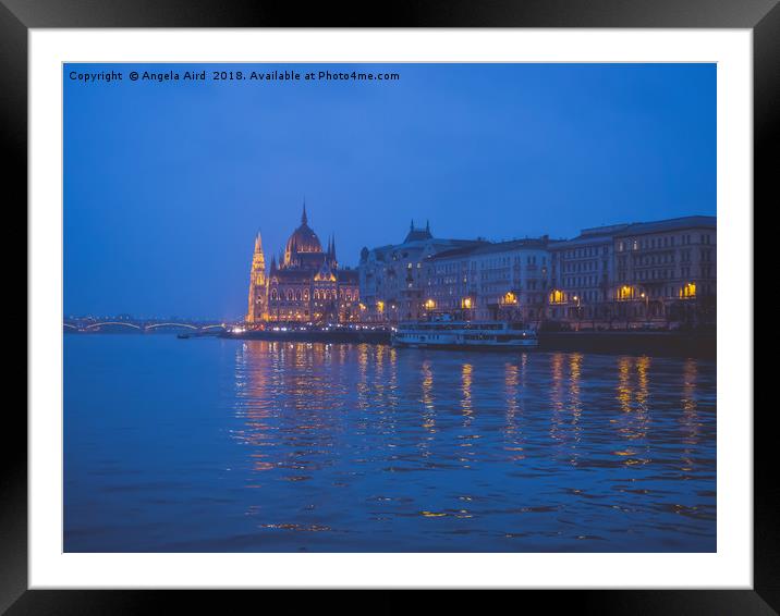 The parliament in Budapest. Framed Mounted Print by Angela Aird