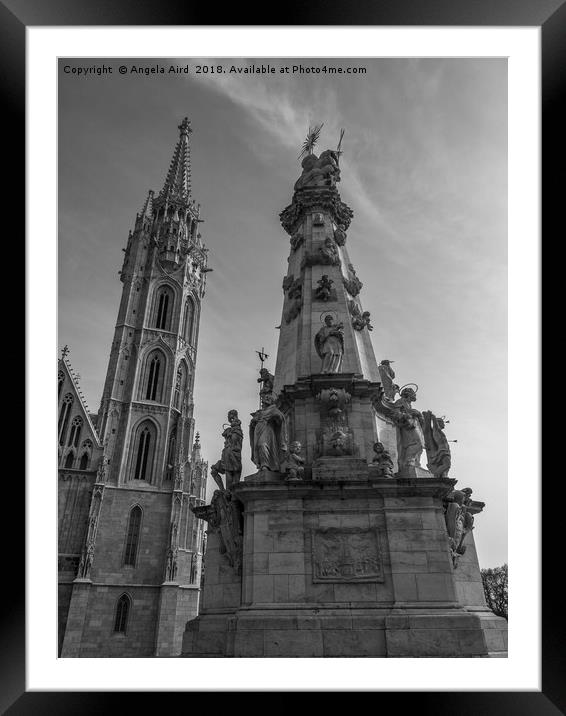 Matthias Church. Framed Mounted Print by Angela Aird