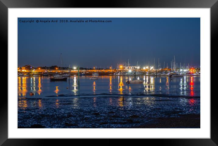 Night time reflections. Framed Mounted Print by Angela Aird