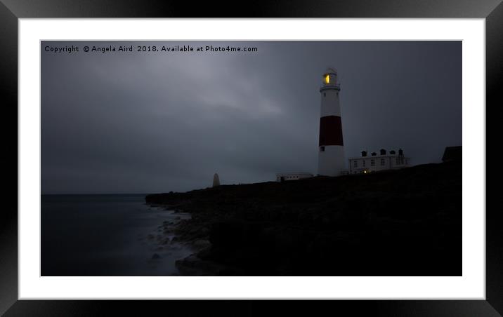 Portland Bill at Night. Framed Mounted Print by Angela Aird