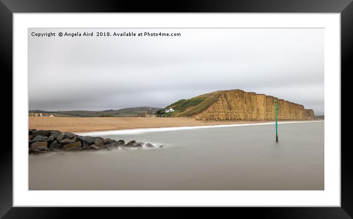 Westbay Cliffs. Framed Mounted Print by Angela Aird