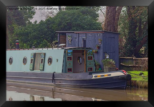 Canal Boat. Framed Print by Angela Aird