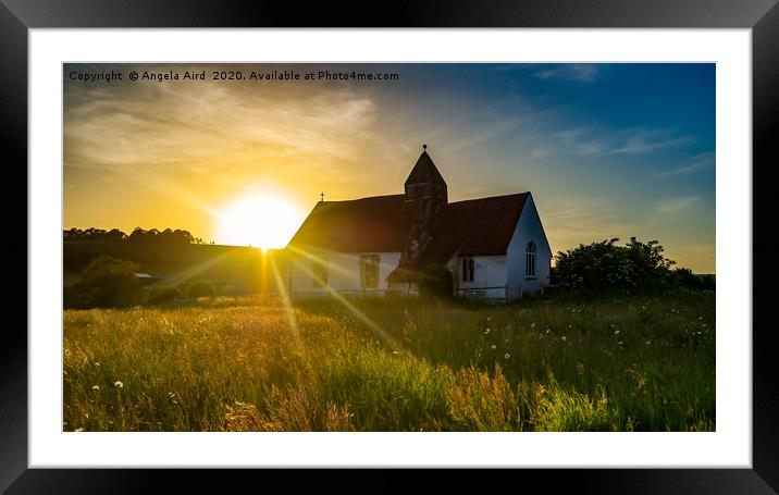 St Huberts Chapel. Framed Mounted Print by Angela Aird