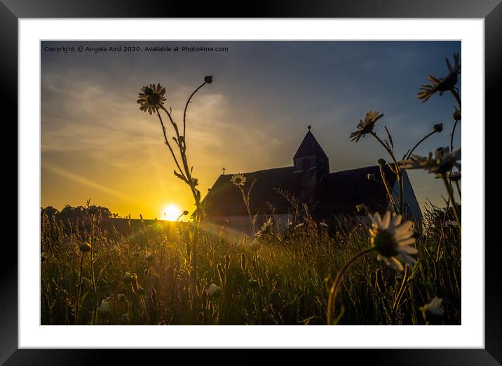 St Huberts Church.   Framed Mounted Print by Angela Aird