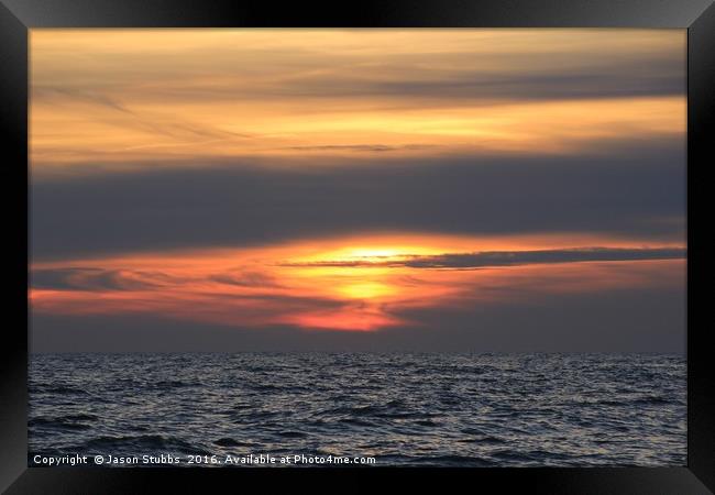 Sunset at Sea Framed Print by Jason Stubbs