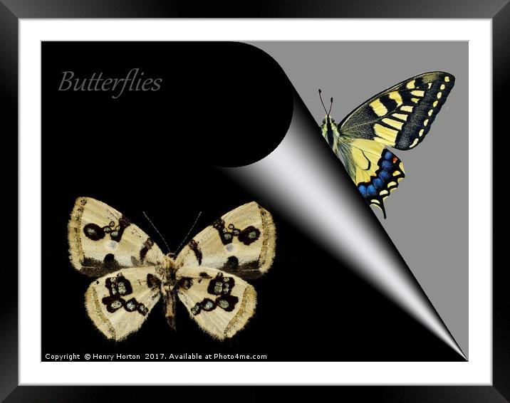 Butterfly Book Framed Mounted Print by Henry Horton